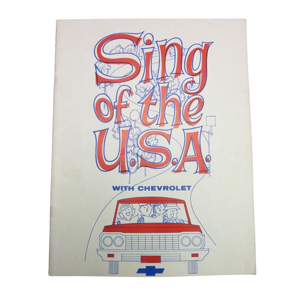 Vintage Sing of the U.S.A. USA with Chevrolet Song Book Advertisement 1964